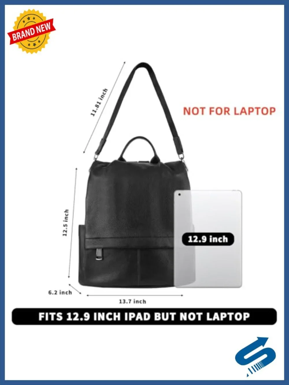 Genuine Leather Backpack Purse Anti-Theft Convertible Shoulder Bag